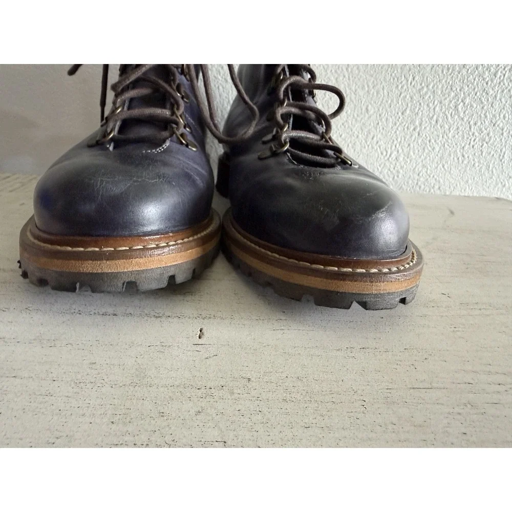 Massimo Matteo Italian Men's Ankle Boot Lace Up Navy Blue Gray‎ Size 8 M GUC